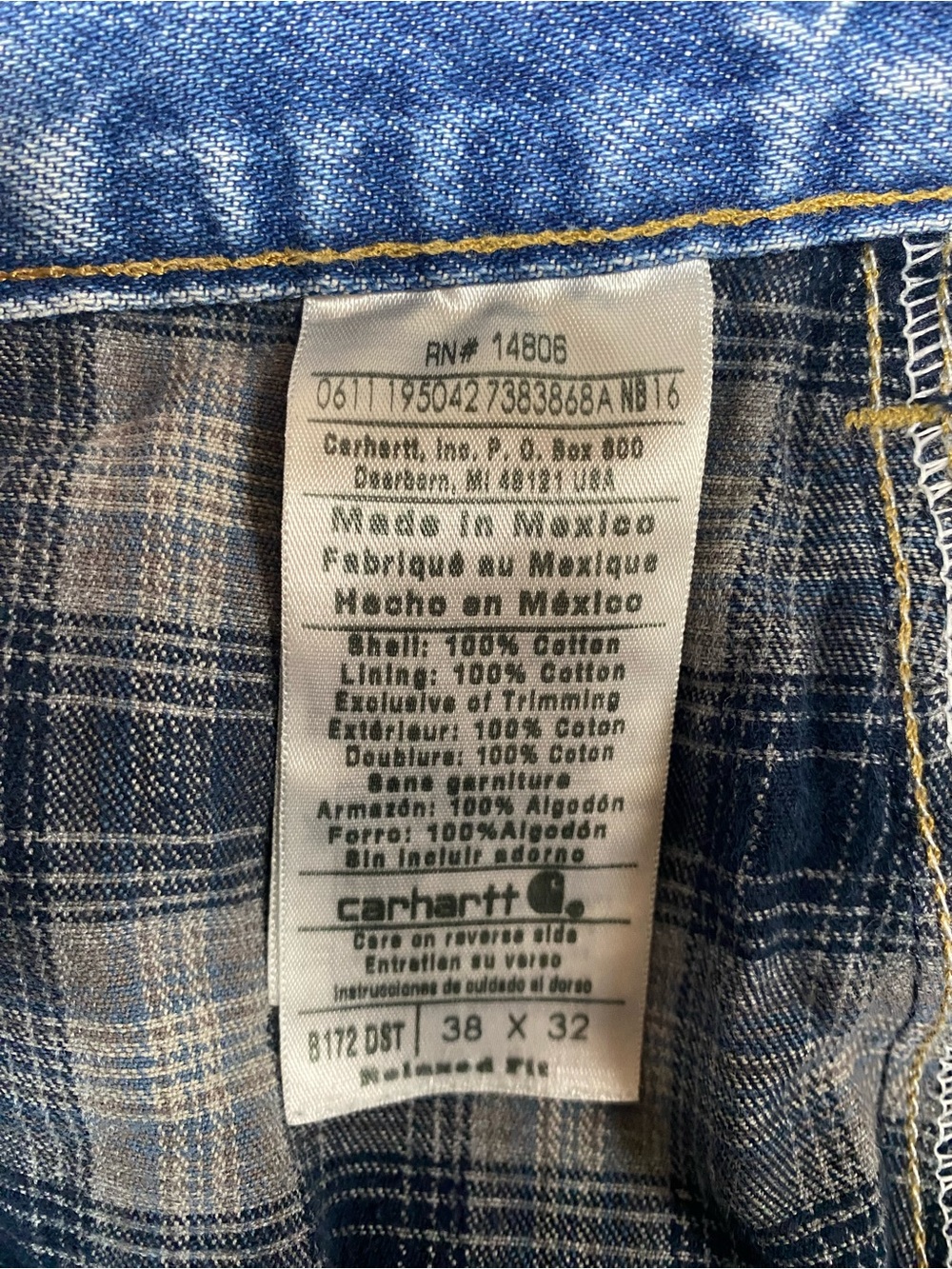 Carhartt Relaxed Fit Blue Denim Jeans Men’s 38x32 - Picture 3 of 5